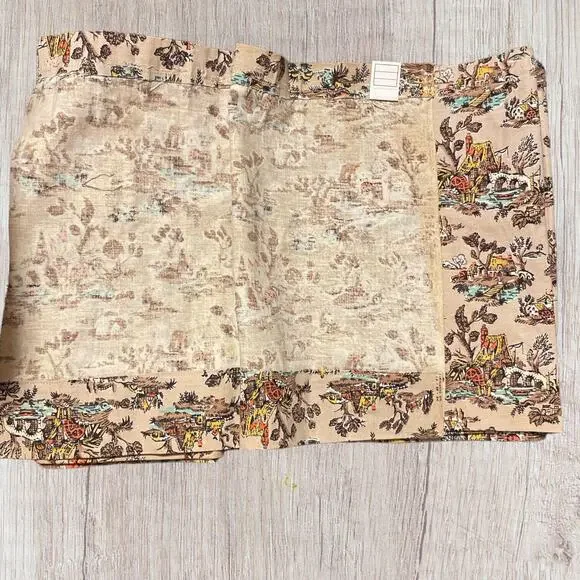 VTG Fabric Vat Color Print Farmhouse Cottage Lake Pre Shrunk 2 Pieces Read